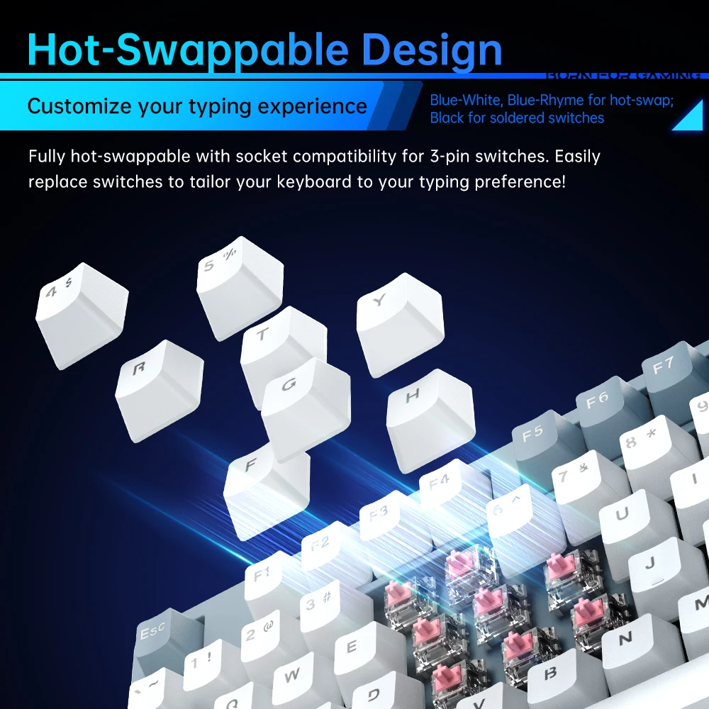 Thunderobot K104S Teclado Mecánico Gamer Alámbrico Tamaño Completo 104 Teclas, Retroiluminación RGB, Teclas ABS - Para PC, Laptop y Juegos de Alto Rendimiento - imagen 4