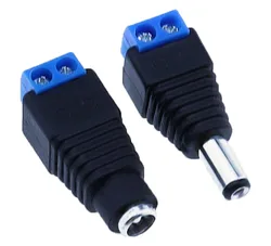 Conector DC 12V 2,1x5,5 mm Macho y Hembra – Soldadura Libre