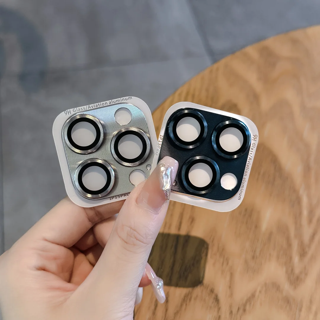 Anillo de Metal para cámara de lente para IPhone 16 17 Pro Max, Protector de pantalla de cámara trasera, cubierta de vidrio templado para IPhone 13 12, tapa de cámara - imagen 2