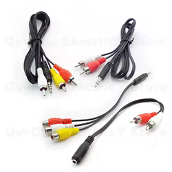 Conector Jack macho hembra de 3 polos, 4 polos, 3,5mm a 2RCA, 3 RCA, adaptador macho hembra, Cable AV de Audio y vídeo 3RCA A7