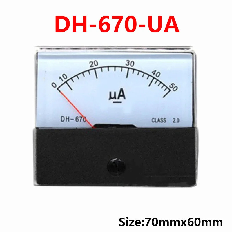 DH-670 DC uA Panel microamperímetro analógico medidor de amperios medidor de corriente probador de corriente DC 50uA 100uA 200uA 300uA 500uA 1000uA - imagen 3