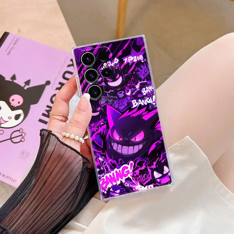 Gengar Pokemons-funda de teléfono de Anime para Samsung Galaxy S25 S24 S23 S22 S20 Ultra S10 S25 Plus S21 FE Note 10 20, funda transparente - imagen 4