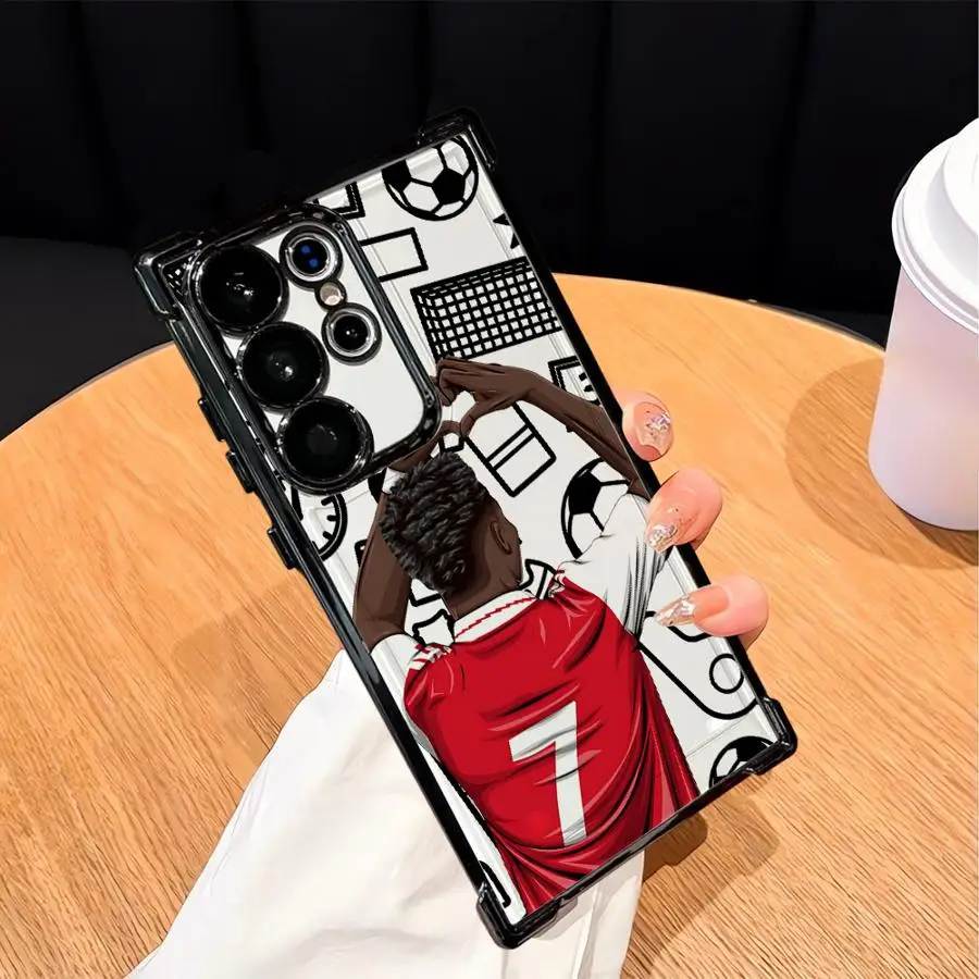 Funda con número de fútbol de dibujos animados para Samsung Galaxy S23 S20 FE S22 Ultra S21 Plus S24 S25 Edge, funda transparente - imagen 5