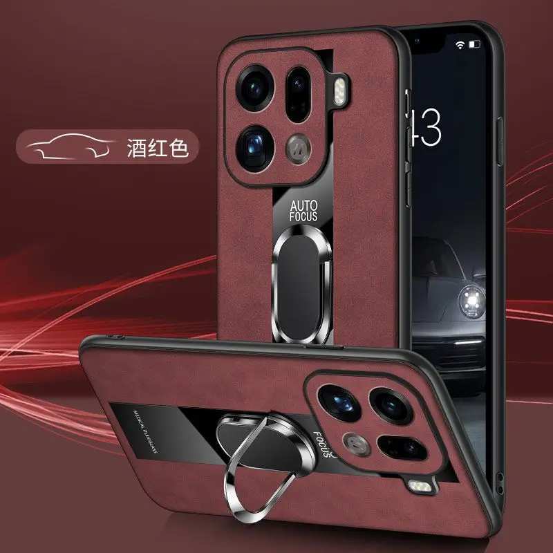 Funda para OPPO Find X9 Pro, Funda de teléfono con anillo magnético de cuero de lujo para OPPO Find X8 Pro X8 Ultra, Funda de silicona - imagen 5