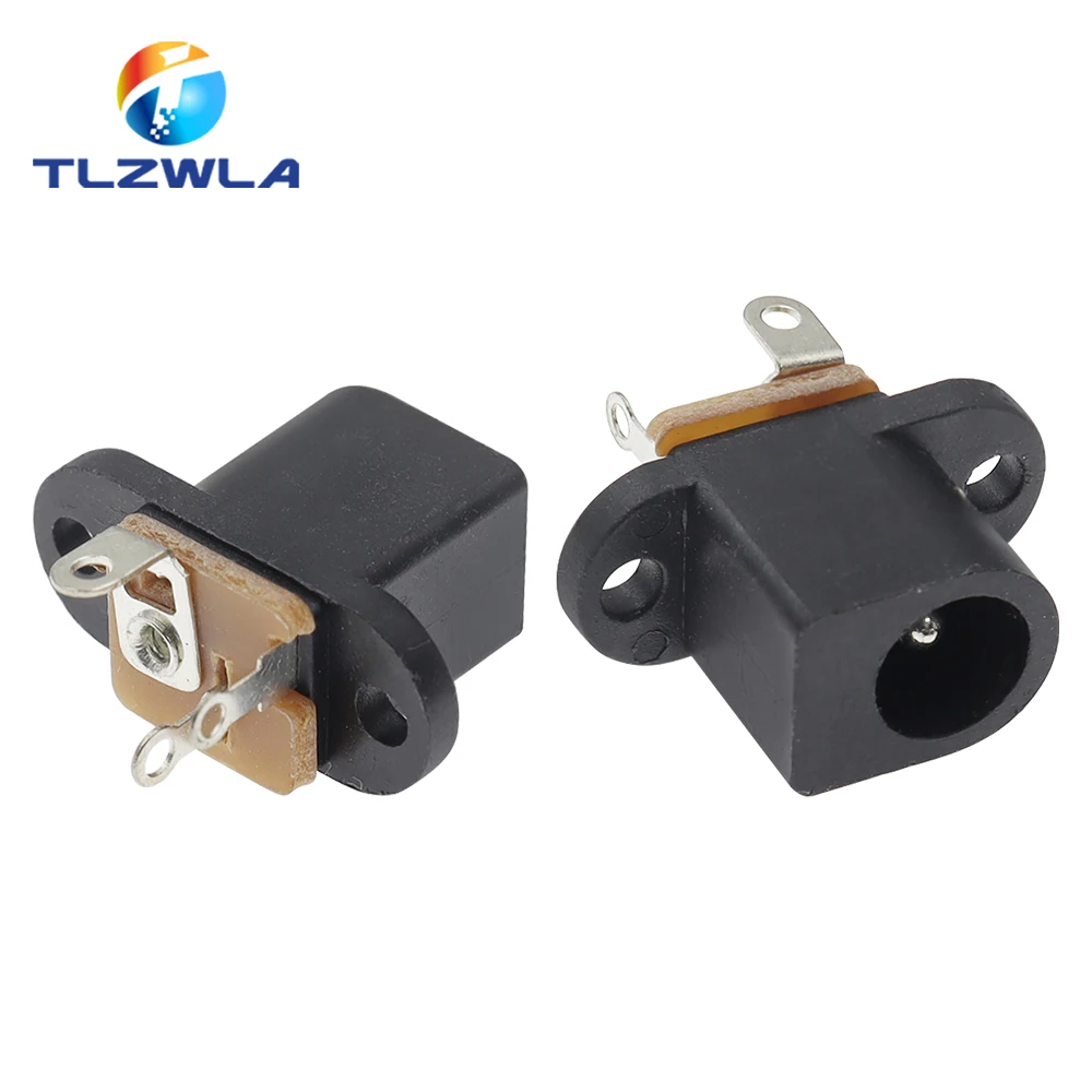 10 Uds DC017 DC-017 toma de corriente hembra CC 5,5mm * 2,1mm con orificio para tornillo de oreja 5,5*2,1 MM conector adaptador de enchufe CC - imagen 5