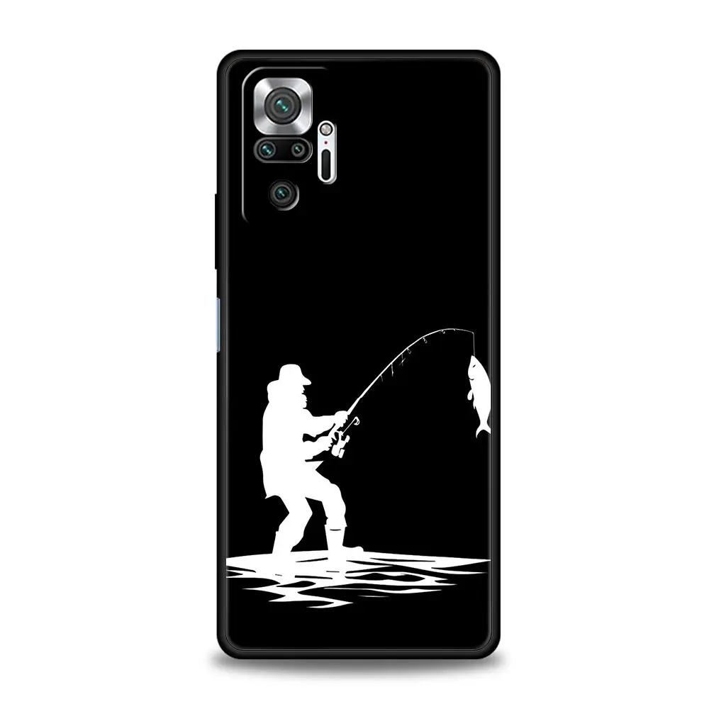 Funda de teléfono con latido del corazón de pesca para Xiaomi Redmi Note 14 13 12 5G 11 10 Pro Plus 4G 9S 9 14C 13C 12C 10C 9C 9A funda suave de TPU - imagen 2