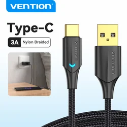 Cable USB-C Vention 60W Carga Rápida Compatible Xiaomi Samsung MacBook