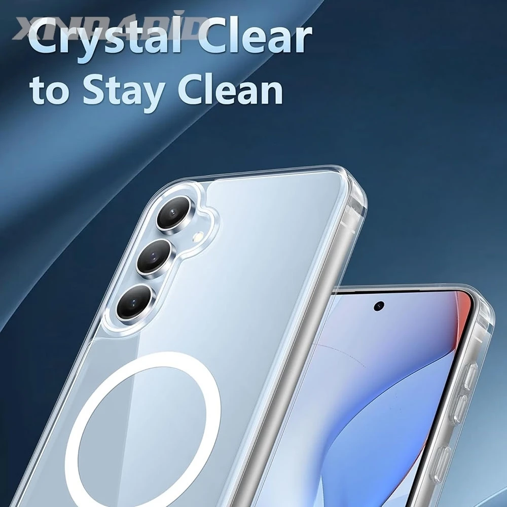 Funda magnética a prueba de golpes TPU + PC para Samsung Galaxy S24 FE S24FE 5G Funda trasera transparente para teléfono - imagen 5