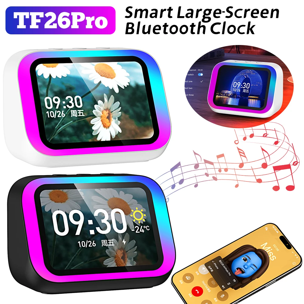 Altavoz inteligente multifuncional, álbum electrónico, pantalla TFT 4,0, altavoz de 5W, luces RGB, asistente de voz AI, alarma/previsión meteorológica - imagen 2