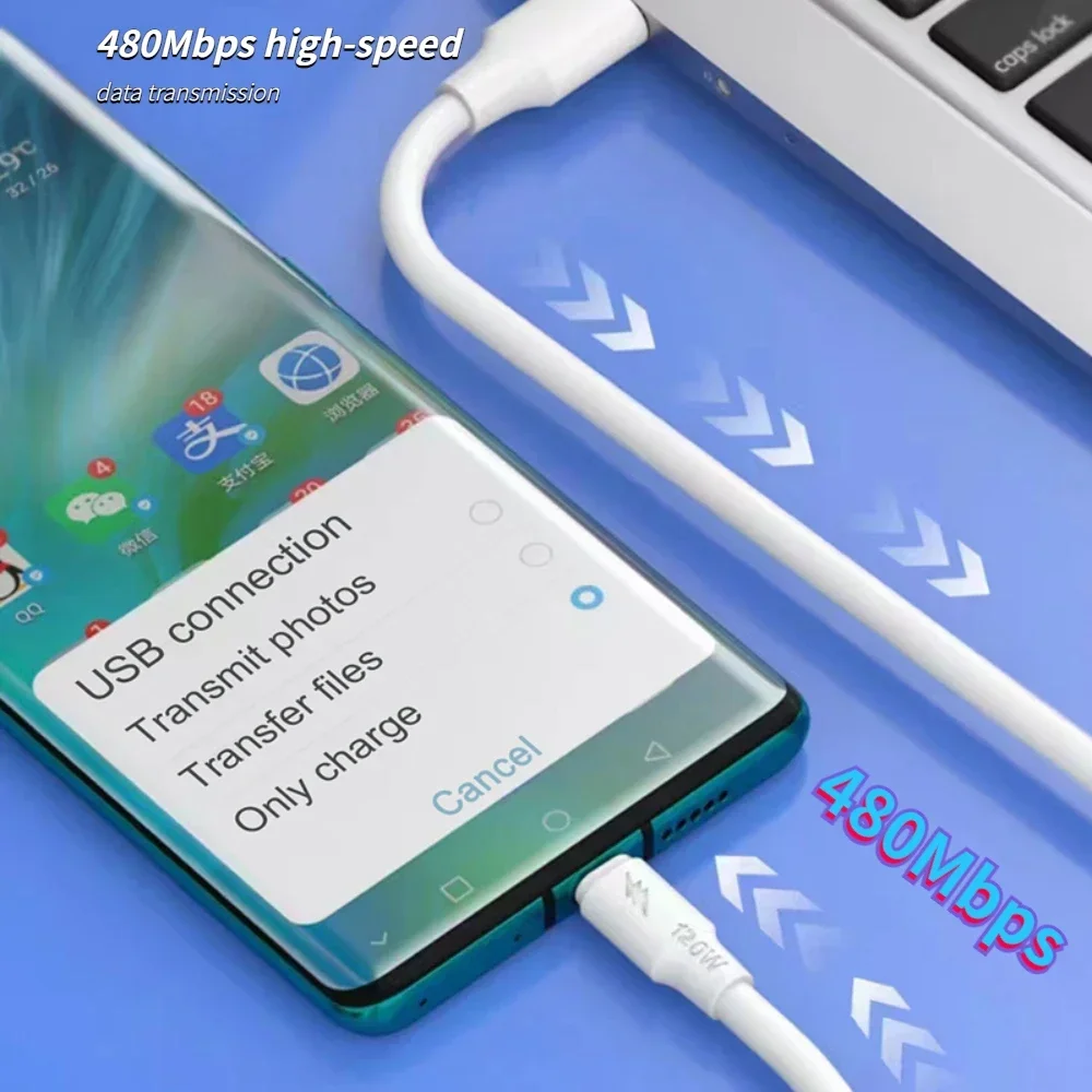 Cable USB tipo C 5A para Samsung S10 S20 Xiaomi mi 11, Cable USB C de carga rápida para teléfono móvil, cargador tipo C, Cables huawei - imagen 3