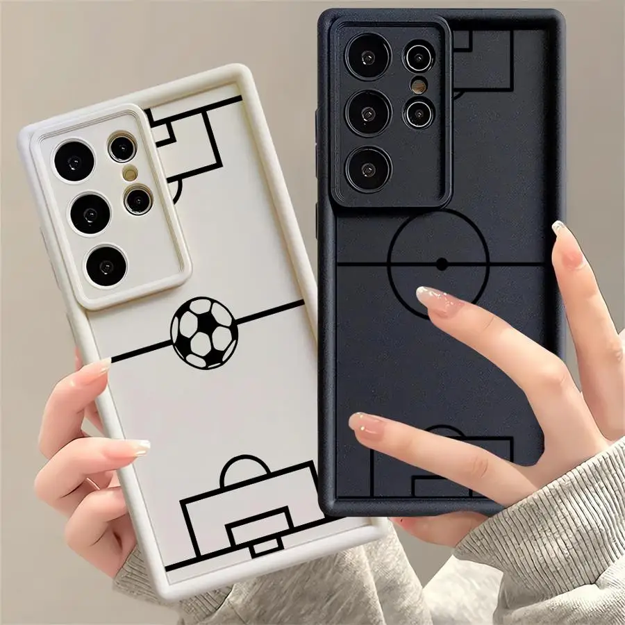 Funda de TPU suave de fútbol divertida para Samsung Galaxy S23 S24 FE S24 Note 20 Ultra S23 Plus S25 S25 Ultra S21 S20 S22