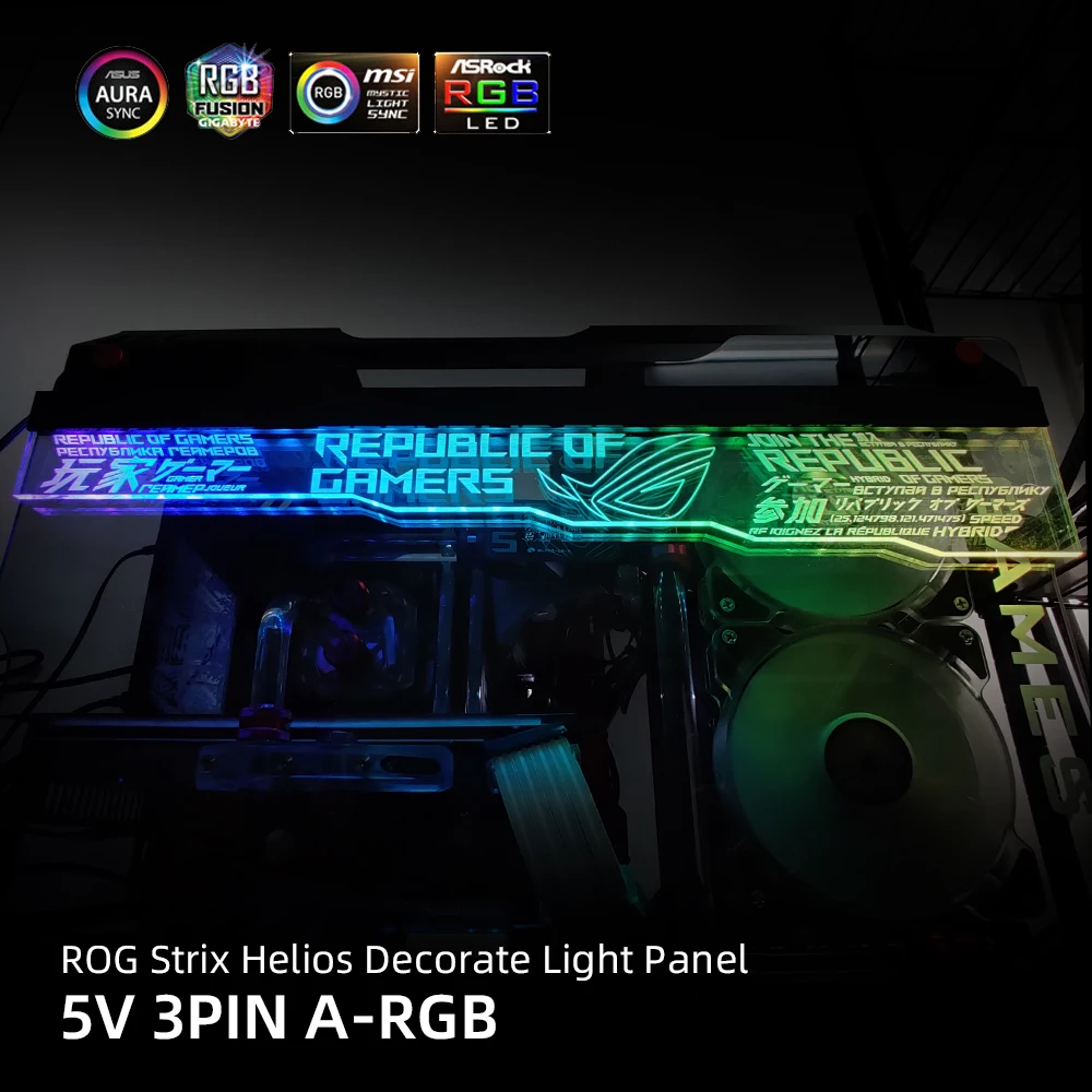 Panel RGB superior transparente para chasis ROG Strix Helios, carcasa acrílica personalizada, decoración ARGB, iluminación ASUS Faith 5V/12V AURA, GX601 - imagen 3