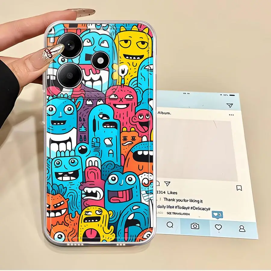 Soft Phone Cover Case for Xiaomi Redmi Note A4 11 9 9S 12S 14 Pro Plus 13 12 11S 10S 14C 13C Monster Graffiti Cool - imagen 3