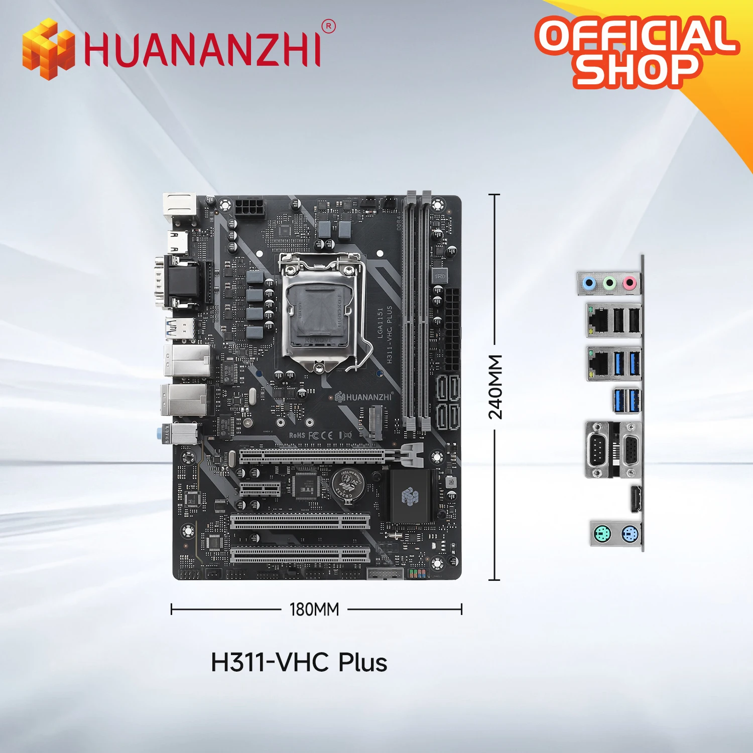 HUANANZHI-placa base H311 VHC PLUS, Intel LGA 1151, compatible con 6/7/8/9 generación DDR4 2133/2400/2666MHz, 32GB, M.2, SATA3, USB3.0, VGA - imagen 4