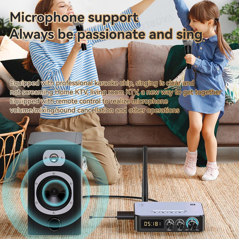 Transmisor y receptor de Audio M9 Pro, Bluetooth 5,1, NFC/3,5mm AUX/RCA/USB u-disk/TF/6,5 Mic/FM Radio DSP, adaptador inalámbrico de música HIFI - imagen 5