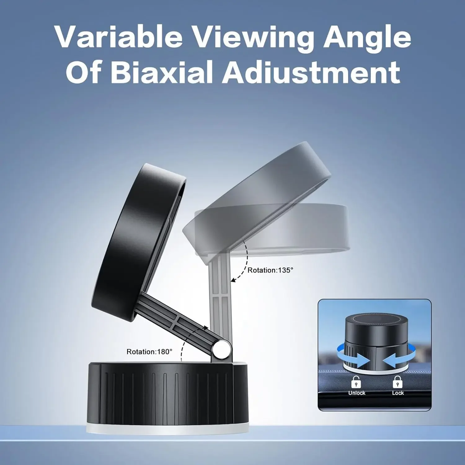 Ventosa magnética al vacío, soporte giratorio plegable, ventosa de doble cara para soporte giratorio Universal al vacío, soporte para teléfono móvil - imagen 3