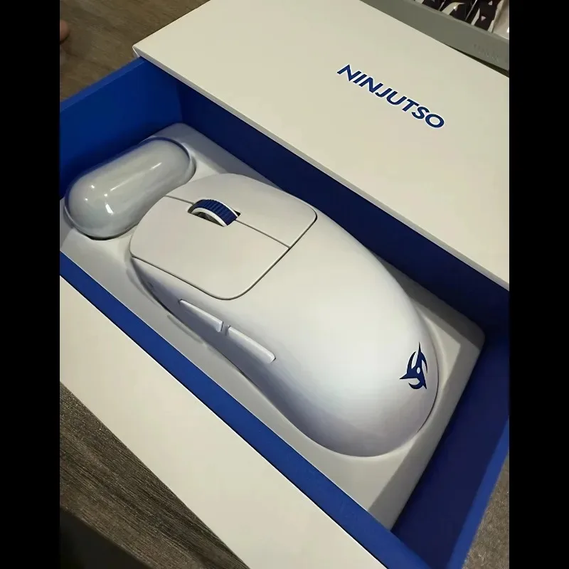 Ratón inalámbrico para juegos NINJUTSO TEN AIR, 2,4 GHz, no poroso, ligero, para deportes electrónicos, oficina, baja latencia, blanco, regalo Simple en Stock