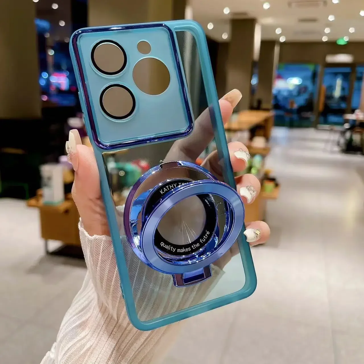 Funda de teléfono con soporte de anillo magnético para Funda Oppo Realme C67 C65 C63 C61 C55 C53 C51 C15 C30S C21 C35 C25 - imagen 2