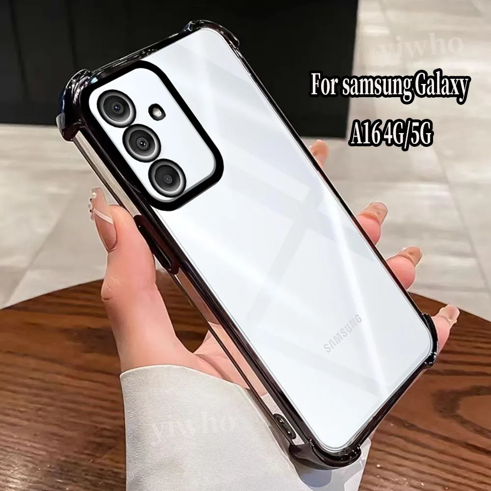 Funda de teléfono transparente para Samsung Galaxy A16 5G 4G A26 A06 A36 A56 5G Clera contraportada protectora círculo de cámara negro - imagen 2