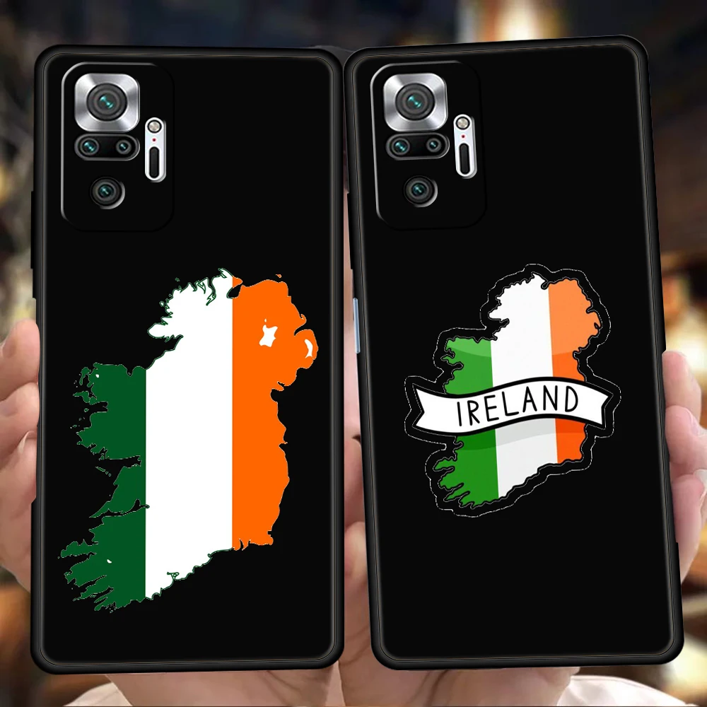 Funda de teléfono con bandera de Irlanda para Xiaomi Redmi Note 14 5G 13 12 10 11 Pro Plus 4G 14C 13C 12C 10C 9C funda suave de TPU