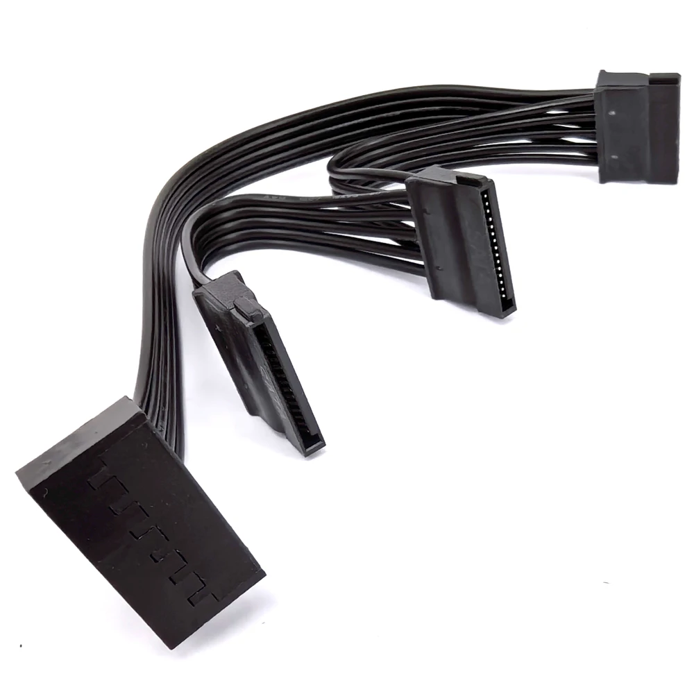 Cable de fuente de alimentación SATA de 15 pines a 2 cables de extensión de minería SATA para disco duro, Cable de alimentación HDD para tarjeta adaptadora SSD PCIE WLAN - imagen 3