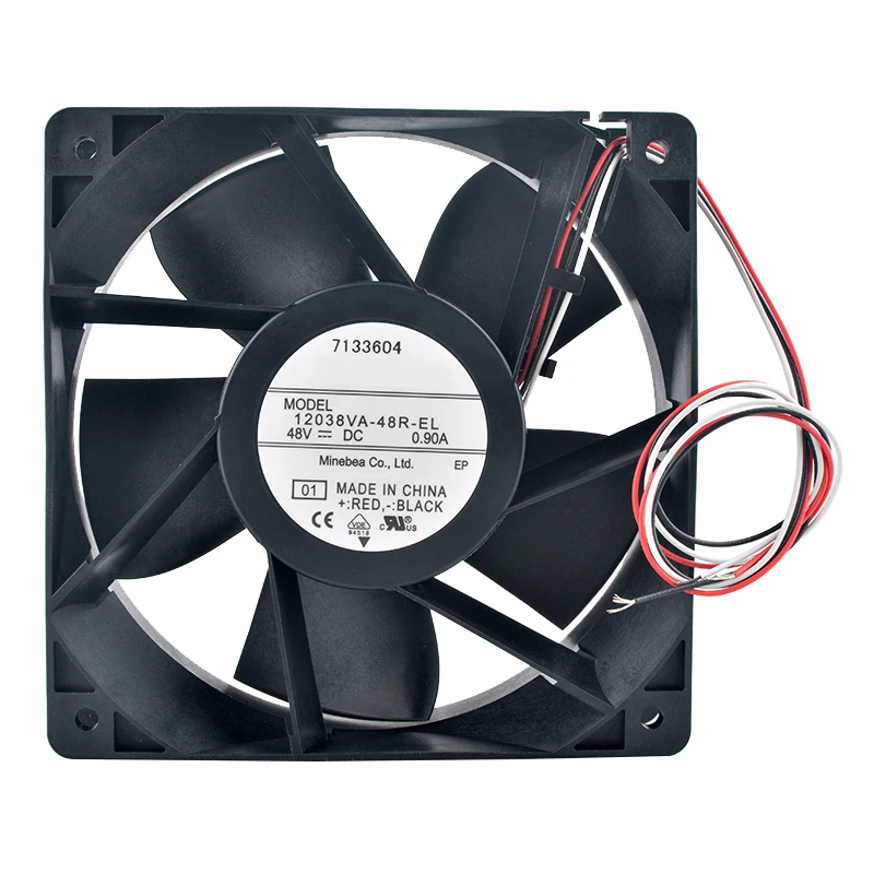 12038VA-48R-EL 12cm 120mm ventilador 120x120x38mm DC48V 0.90A ventilador de flujo axial de doble rodamiento de bolas ventilador de refrigeración para convertidor de frecuencia - imagen 3