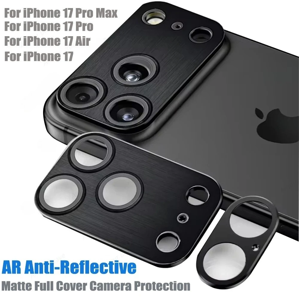 1 Juego de película protectora de lente negra de vidrio y Metal Ultra HD para IPhone17, accesorios de tapa completa para cámara trasera antiarañazos - imagen 3