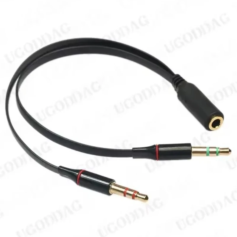 1/2 Uds Cable de Audio de ordenador macho a hembra adaptador de Audio estéreo de 3,5mm Cable adaptador de 1 hembra a 2 macho para auriculares - imagen 3
