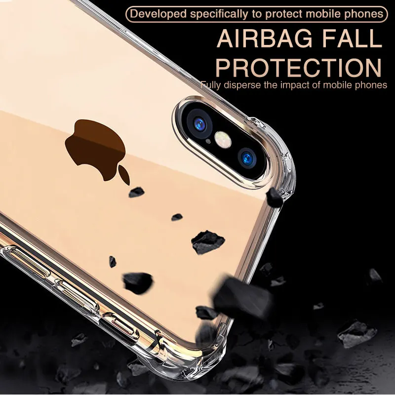 Funda de teléfono transparente a prueba de golpes, carcasa trasera de lujo para iPhone X, Xr, Xs Max, 11, 12, 13, 14 Pro Max, 8, 7, 6s Plus, SE 2020 - imagen 2