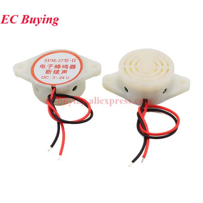SFM-27 SHD4216 3-24V 12V 95DB zumbador activo zumbador electrónico de alto decibelio alarma de pitido intermitente continuo para Arduino diy - imagen 5