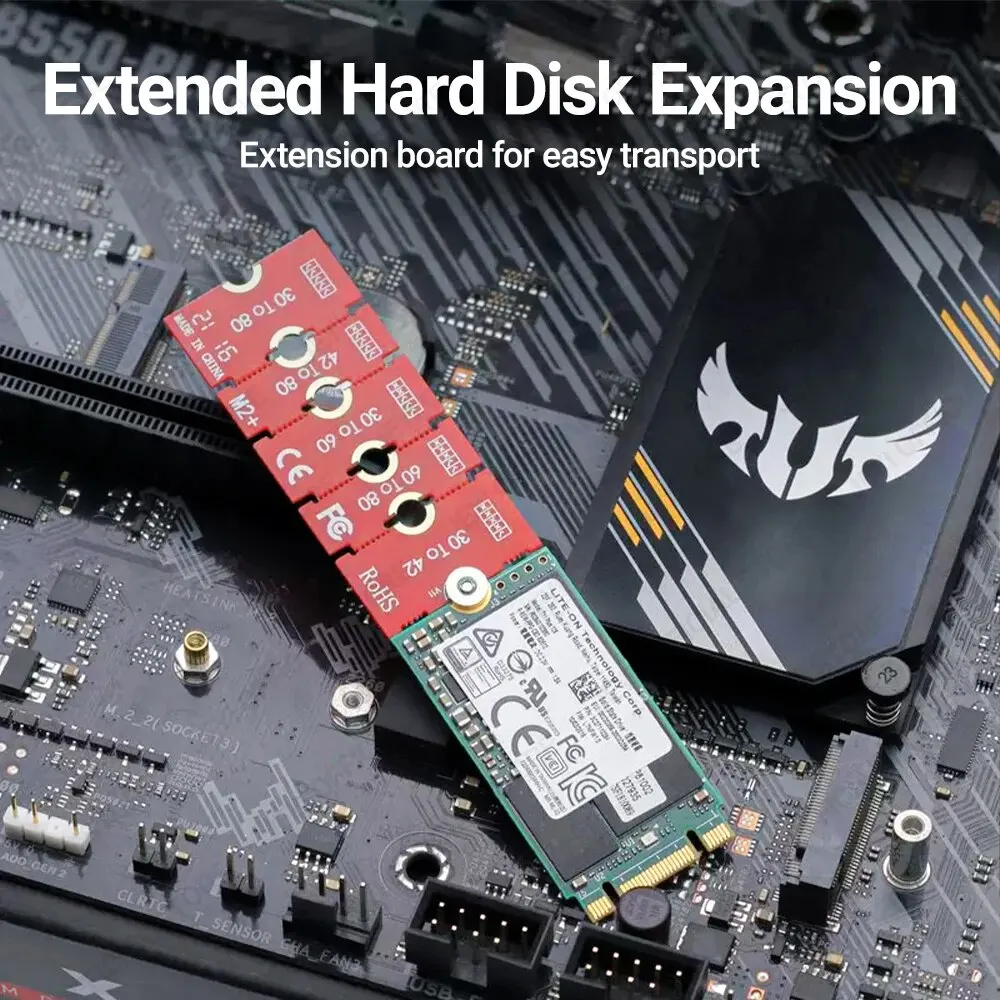 JEYI M.2 NGFF NVME SSD soporte de extensión transferencia 2230 2242 2260 2280 longitud extender adaptador soporte tarjeta placa cambio tamaño largo - imagen 5