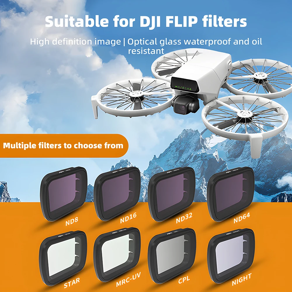 Juego de filtros ND para cámara ND8/16/32/64/128 UV CPL, Kit de filtro de lente de cámara de vidrio óptico para DJI FLIP, accesorios para Dron, Protector de lente - imagen 4