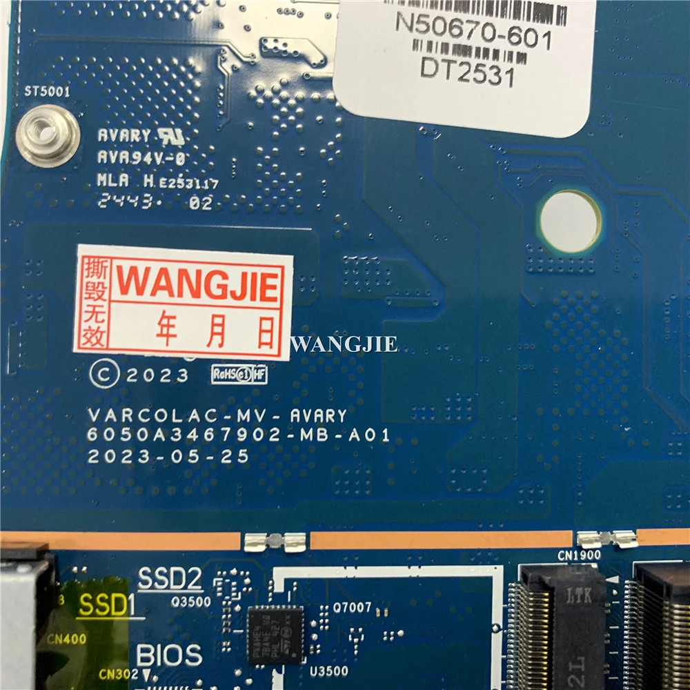 Placa base para ordenador portátil HP Zbook Fury 16 G10 N50670-601 SPS-MB i7-13850HX nWWAN Fury WIN 6050A3467902 100% en funcionamiento - imagen 5