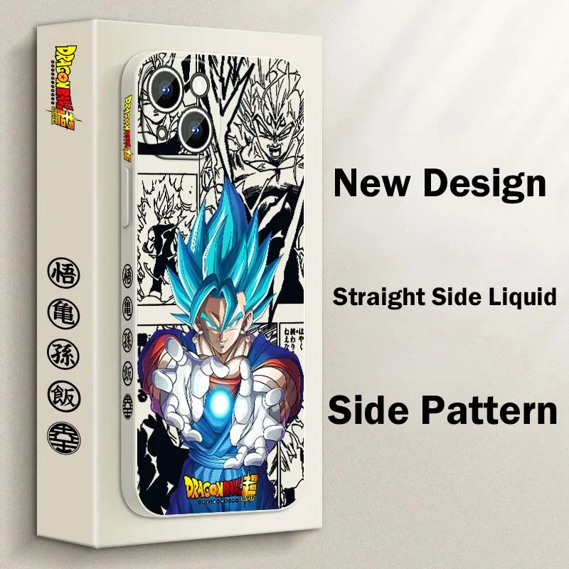 D-Dragon Ball Saiyan funda de Anime para Apple iPhone 17 16 15 14 13 12 11 Air Mini Plus Pro Max funda de teléfono con cuerda izquierda líquida - imagen 3