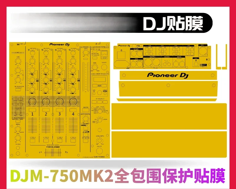 Pioneer DJM750MK2 DJM-750MK2 Mezclador Reproductor de discos Película Adhesiva protectora. No panel de hierro - imagen 4