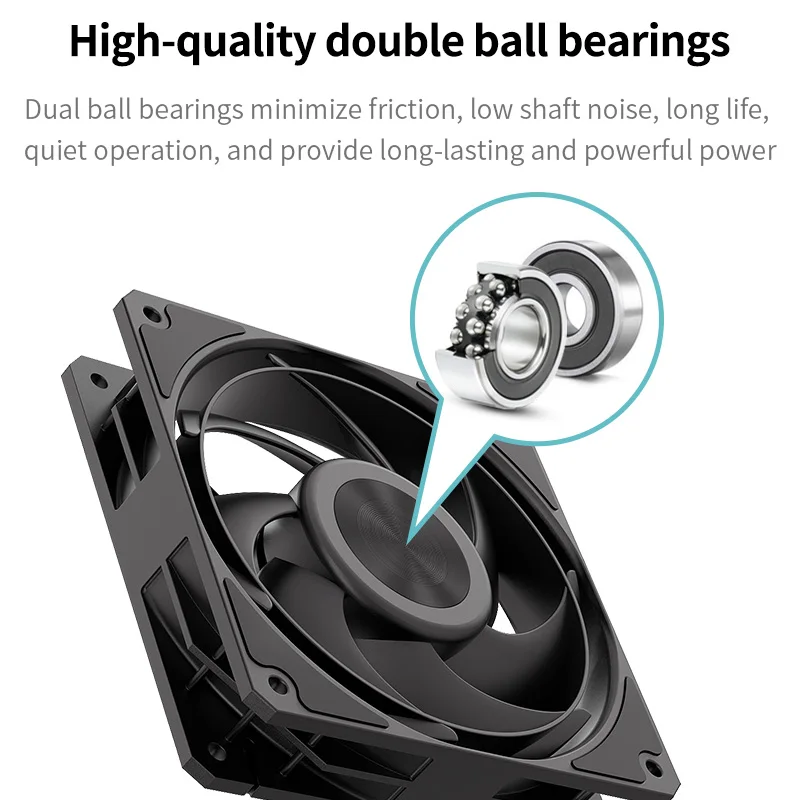 Teucer B12 12cm ventilador con cubierta de PC 12V 4PIN PWM Max 3000rpm patrón de CD diseño de hoja de ventilador anular más estable más silencioso para refrigeración de CPU - imagen 4