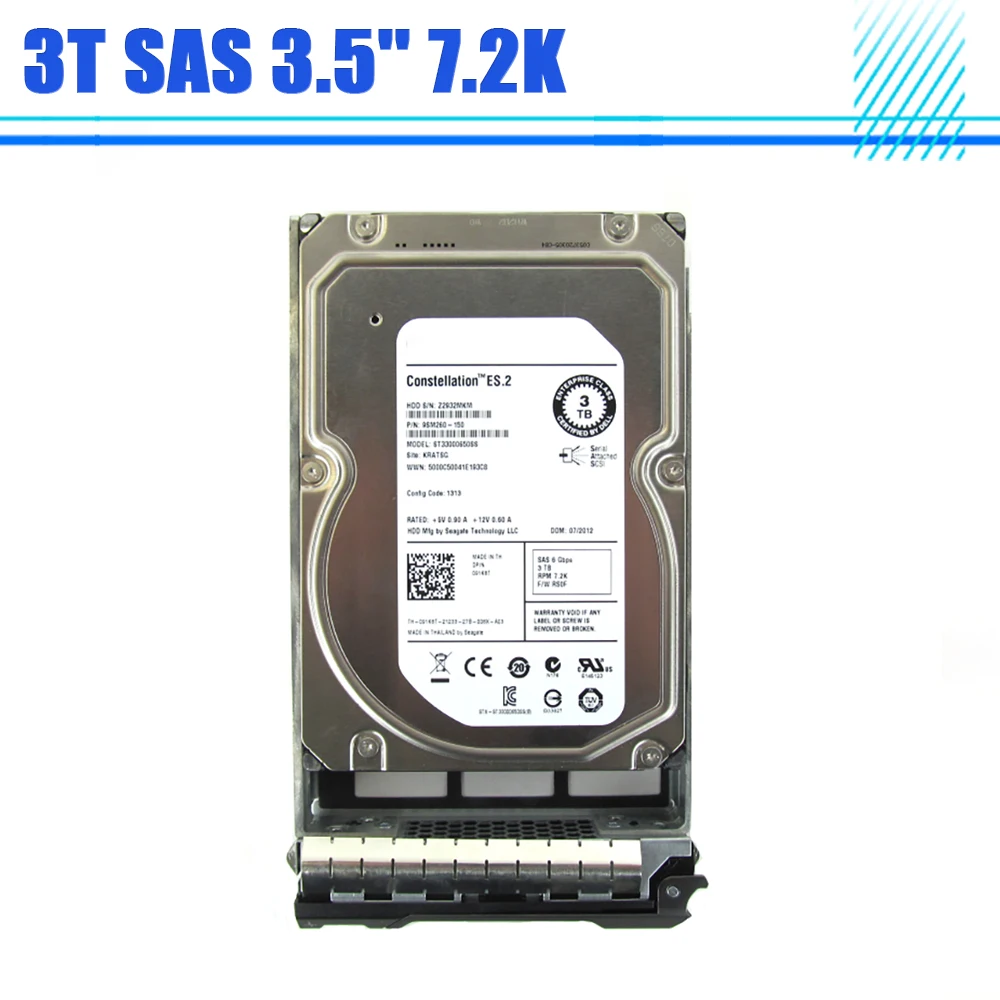 Disco Duro de servidor Original para DELL, R820, R510, R520, 3T, SAS, 3,5 pulgadas, 7,2 K, HDD, ST33000650SS - imagen 2