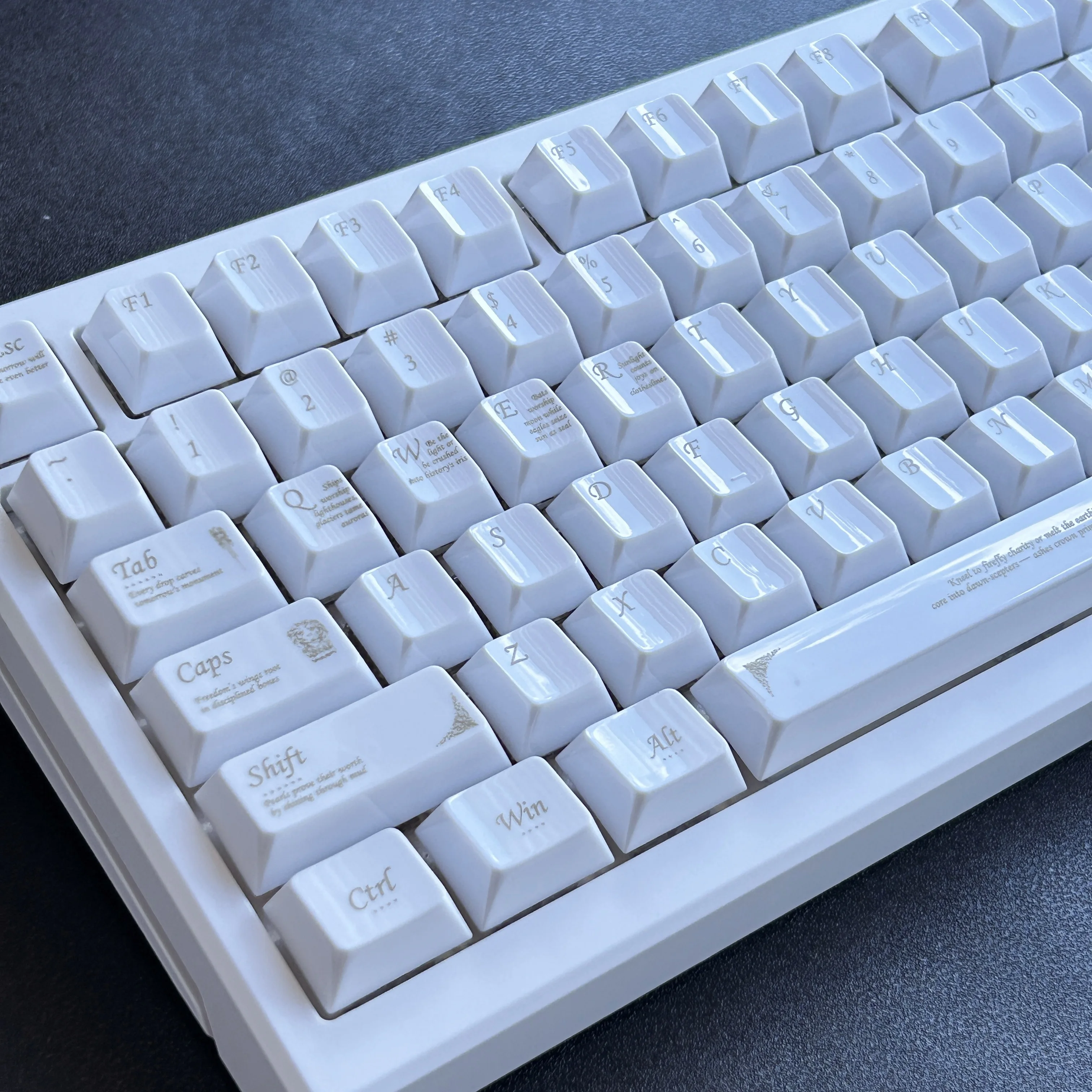 Teclas de cerámica de imitación de oro blanco, Material de PC, perfil de cereza, teclas personalizadas, teclas de teclado mecánico para jugar con esmaltado suave - imagen 5