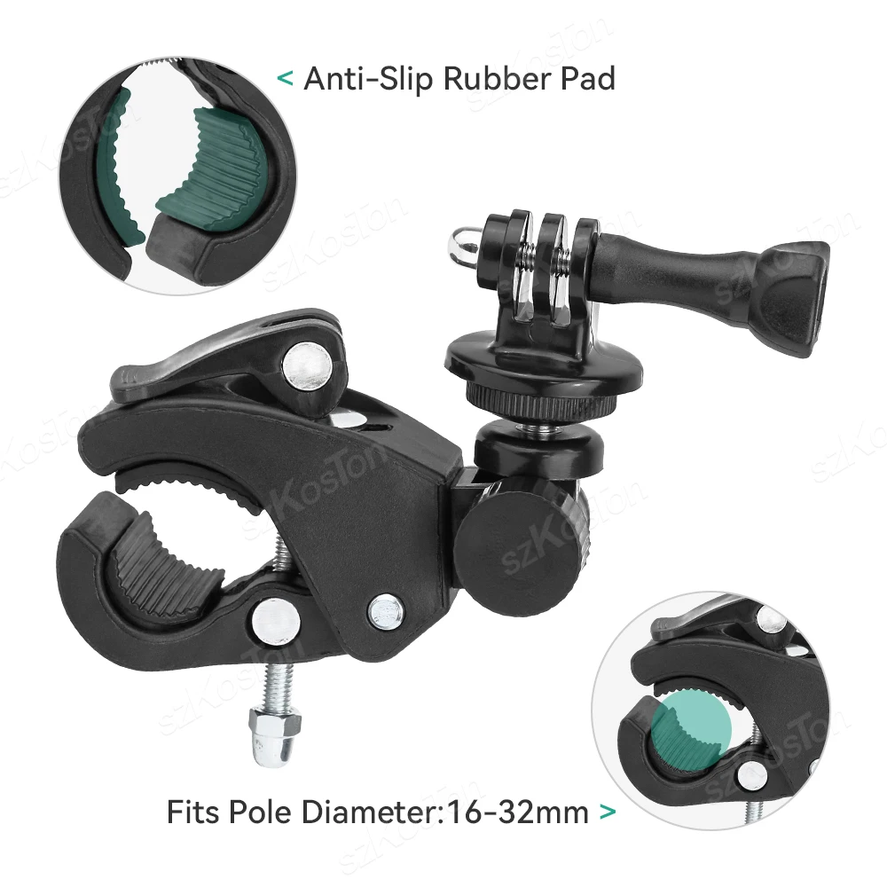 Super Clamp Bike Clip para bicicleta, montaje de cámara, manillar de motocicleta, adaptador de trípode, cámara de acción para GoPro Insta360 X4 - imagen 5
