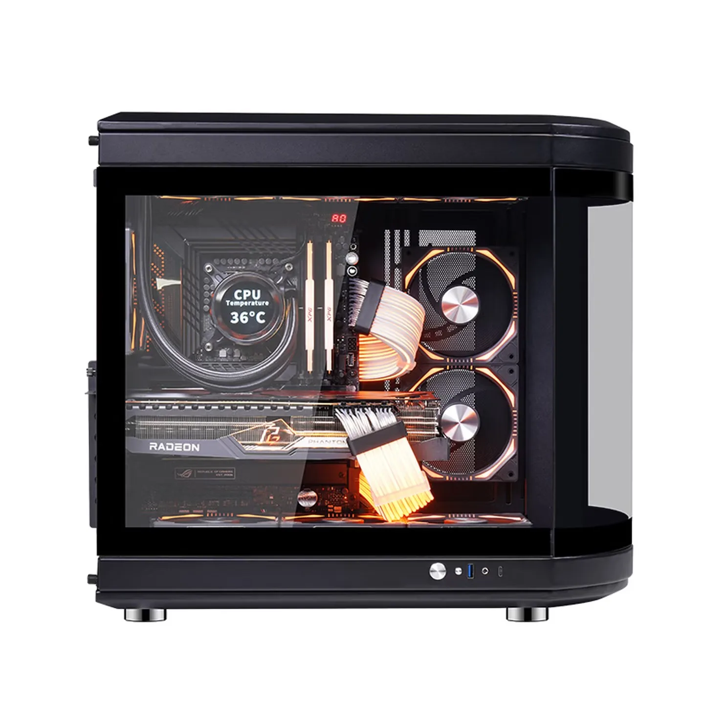 WJCOOLMAN Sky Ceiling PRO vidrio curvo vista al mar apartamento caja de computadora compatible con placa base ATX con refrigeración por agua 240/360 - imagen 3