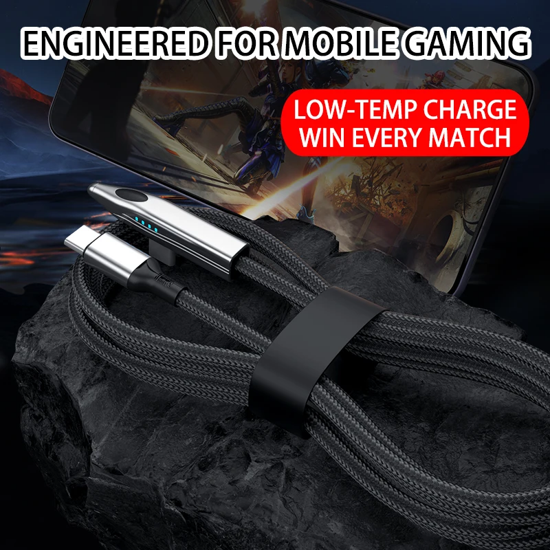 NNBILI 240W Bullet Train Cable USB C de carga rápida codo de 90 grados cargador tipo C para iPhone 16 15 Pro MacBook Max iPad Samsung - imagen 2