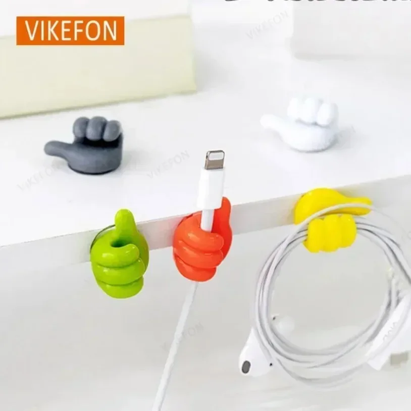 Organizador de cables de datos para teléfono, colgador de llaves de pila de pulgar autoadhesivo de colores mezclados, gancho de almacenamiento funcional multifuncional para pared, clasificación de cables, 10 Uds.
