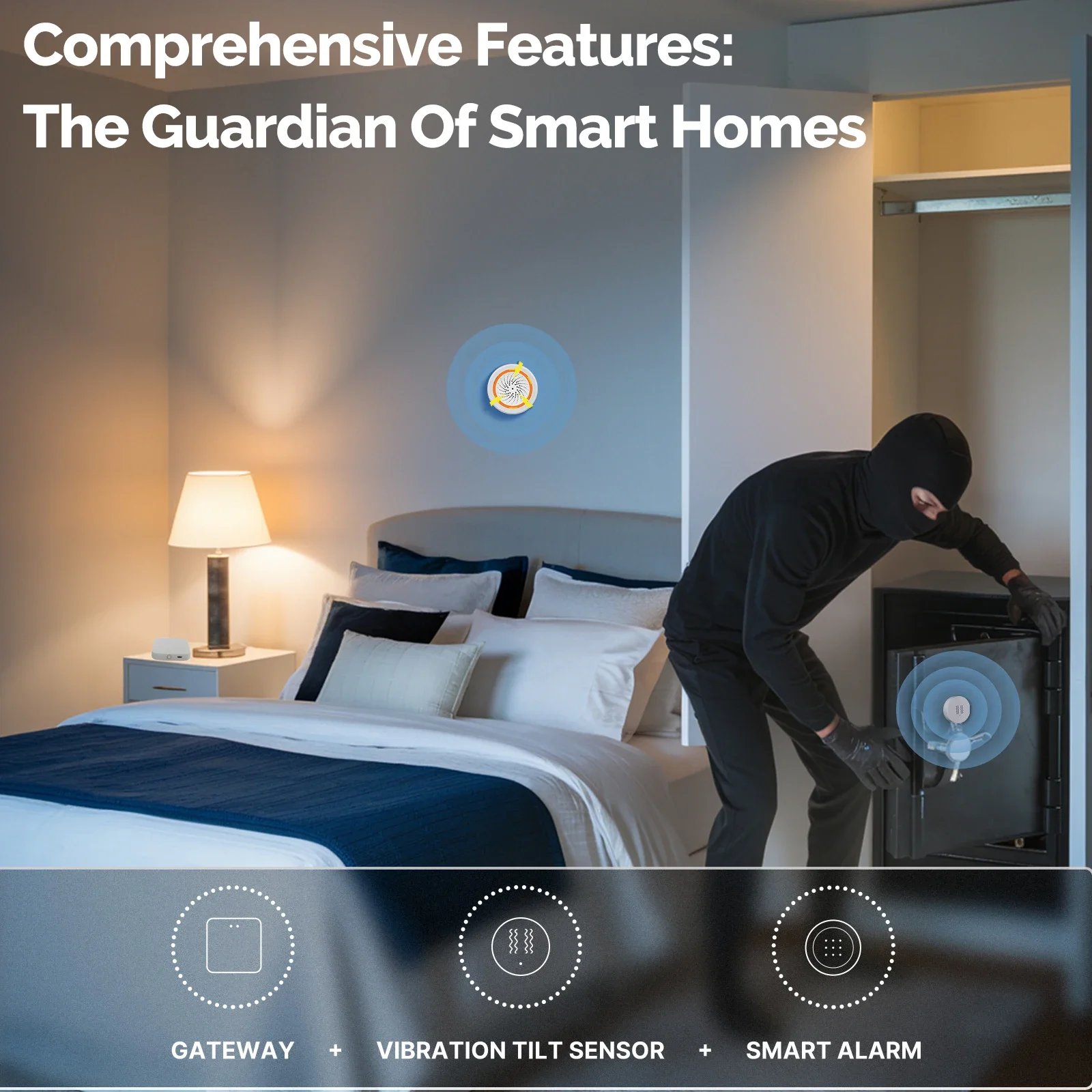 Sensor de vibración inteligente Tuya ZigBee, Detector de inclinación y choque MOES para seguridad de puertas y ventanas, monitoreo XYZ en tiempo Real - imagen 4