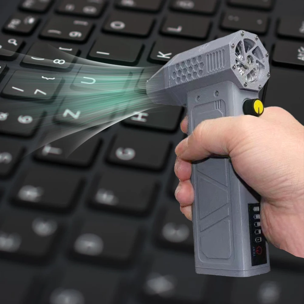 Ventilador de conducto de mano de 140000RPM, Motor sin escobillas, ventilador Turbo portátil de 52 M/S con pantalla de potencia, limpiador de teclado de ordenador - imagen 3