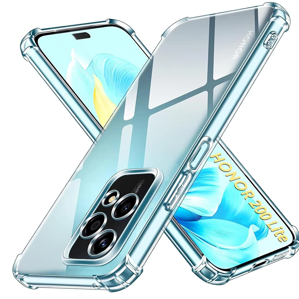 Funda blanda de silicona transparente de lujo para Huawei Honor 200 90 50 70 Pro Lite 5G, carcasa trasera transparente a prueba de golpes para teléfono