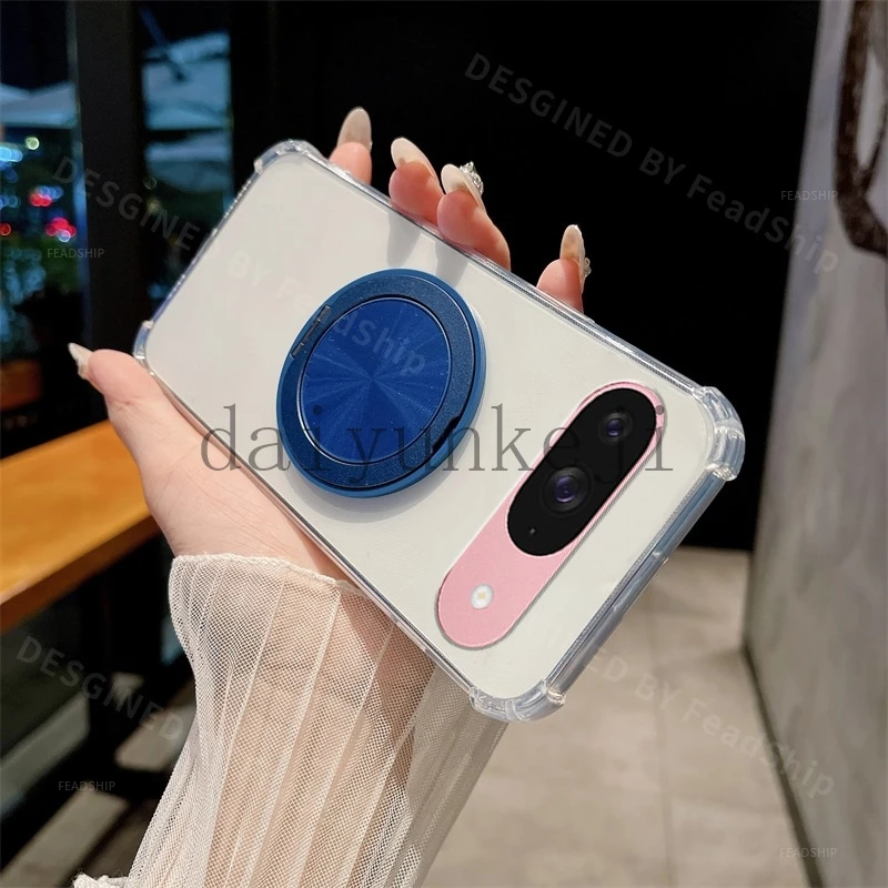 Funda de teléfono magnética para Google Pixel 9 7 8 6 Pro, funda suave de silicona transparente Pixel 7A 6A 9A 8A con película de pantalla de soporte - imagen 5