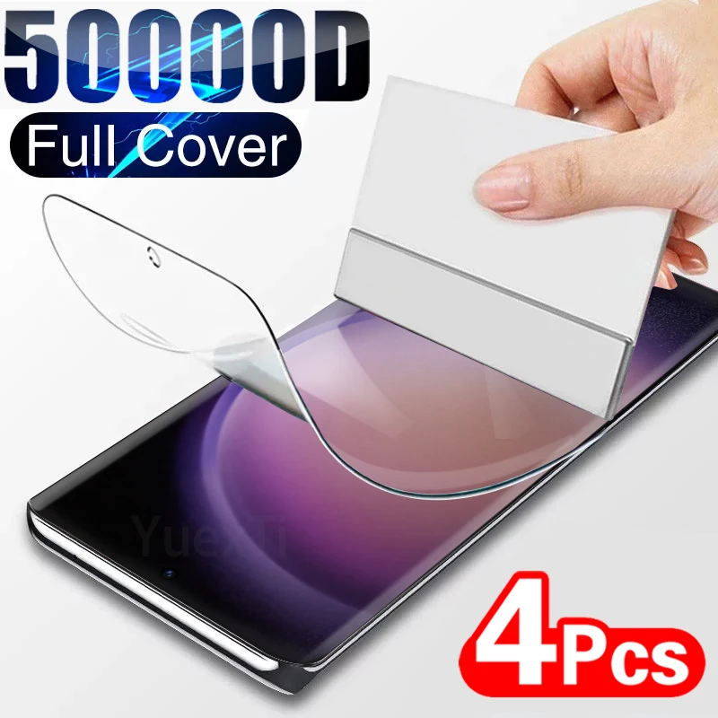 4 Uds Protector de pantalla de cubierta completa para Samsung Galaxy S24 S23 S22 S21 S20 S10 S9 Plus Ultra FE Note 20 8 9 10 película de hidrogel - imagen 2