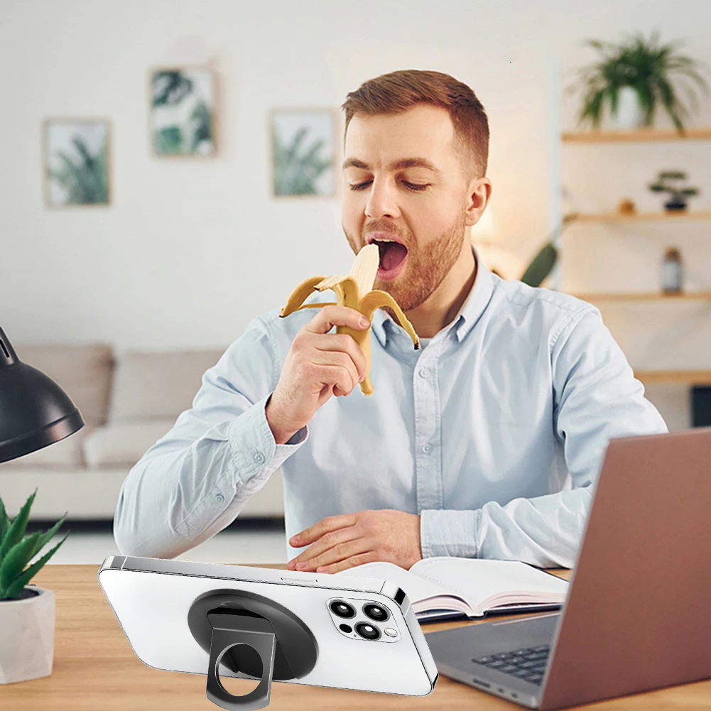 Soporte magnético para teléfono, soporte de cámara continua para OS 16,0 MacBook MacOS Ventura para iPhone 14 13 12, soporte de hebilla de anillo magnético - imagen 5