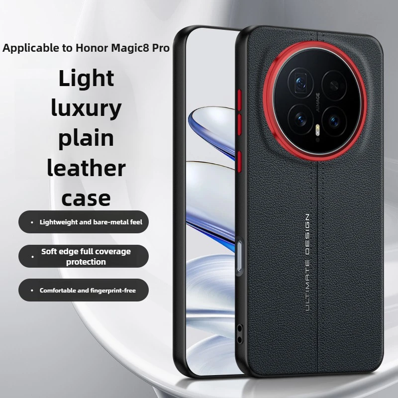 Funda de estilo Simple para Honor Magic8 Pro, funda trasera de lujo de cuero PU a prueba de golpes para teléfono, parachoques para Honor Magic 8 Pro