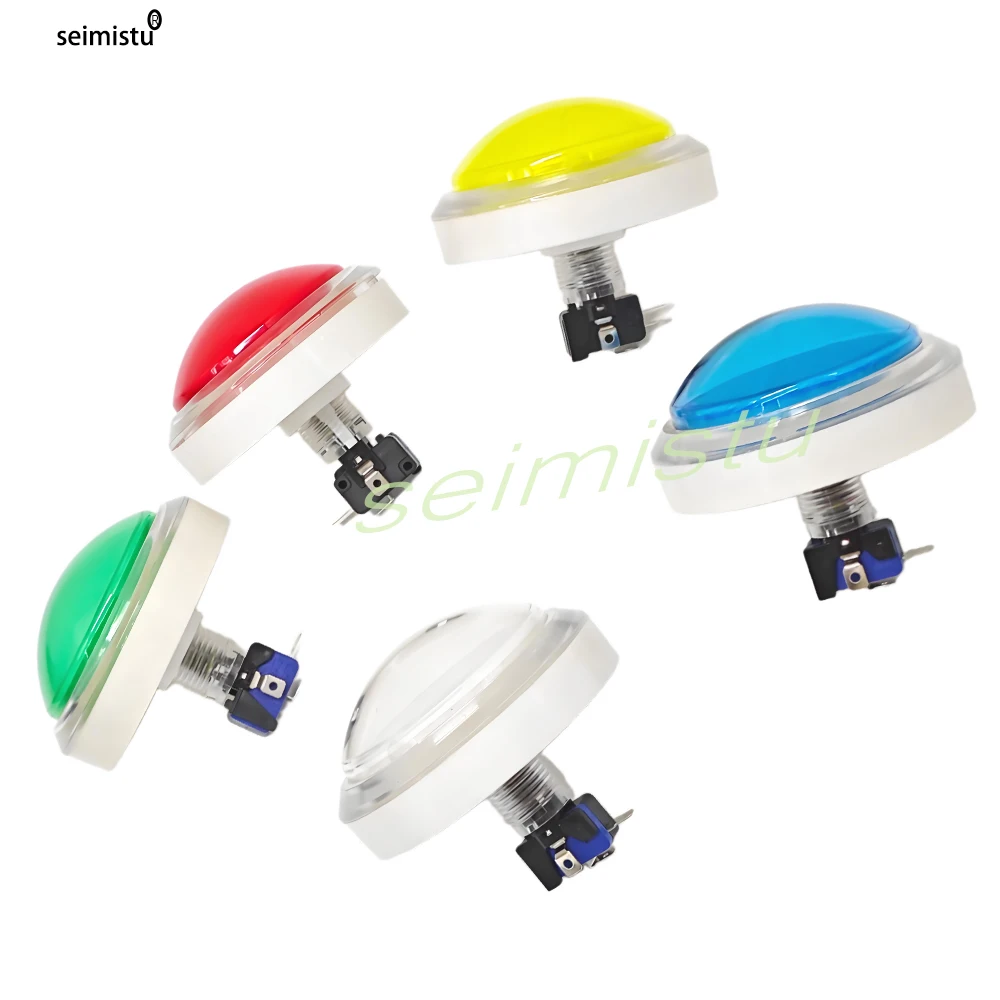 Arcade de 100mm, botón pulsador grande, interruptor de respuesta Led iluminado, ritmo de vídeo de música, máquina expendedora de juegos, pieza de Pinball Arcade de monedas - imagen 5